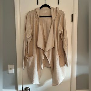 Made for Life Cream Cardigan Sweatshirt with Hood and Pockets